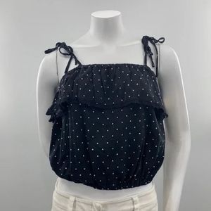 Arizona Black Polka Dot Tank Top Size XL